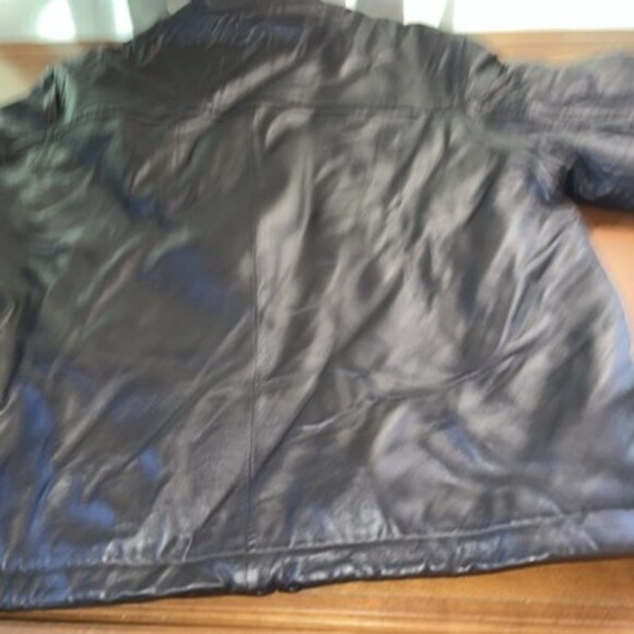 J Ashford Brown Leather Jacket Sherpa Lined Full Zip Large - Picture 7 of 9